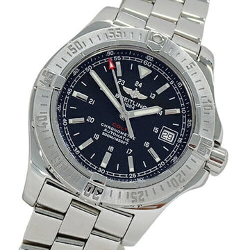 BREITLING Colt A17380 Watch Men's Date Automatic Winding AT Stainless Steel SS Silver Black Polished