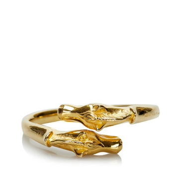HERMES Cheval Double Horse Bangle Bracelet Gold Plated Women's