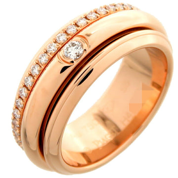 PIAGET #55 Possession Full Diamond Women's Ring PGG34P8A55 750 Pink Gold Size 14.5