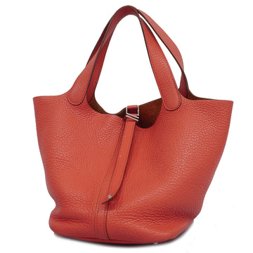 HERMESAuth  Picotin Picotan Lock MM M Stamp Women's Taurillon Clemence Handbag