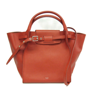 CELINE Small Long Strap 183313A4T Women's Leather Handbag,Shoulder Bag Red Brown