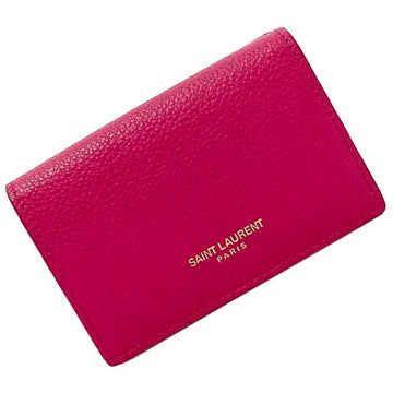 SAINT LAURENT Trifold Wallet Pink 459784 B680J 5619 Grain Leather  Women's