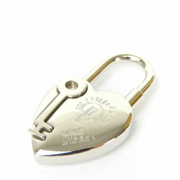 HERMES Cadena Heart 2004 Limited Fantasy & Key Silver Plated Accessory Padlock Charm Women's  Accessories