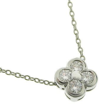 TIFFANY&Co.  4 Bezel Flower Pt950 Platinum x Diamond Women's Necklace
