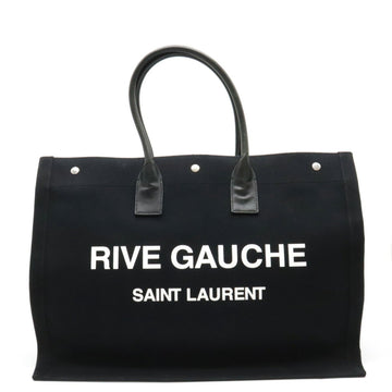 YVES SAINT LAURENT SAINT LAURENT PARIS Saint Laurent Paris YSL Yves Rive Gauche Noe Tote Bag Canvas Leather Black 509415