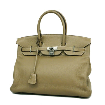 Hermes Birkin Birkin 35 I Stamped Women's Leather Handbag Etoupe Gray