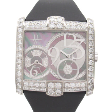 HARRY WINSTON Avenue Square Wrist Watch Wrist Watch 350/LQTZWL.MKD2/D3.1 Quartz Black Black shell K18WG[WhiteGold] 350/LQTZWL.MKD2/D3.1