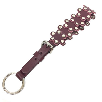 VALENTINORED  Red  Leather Key Ring Keychain Men's Women's Unisex