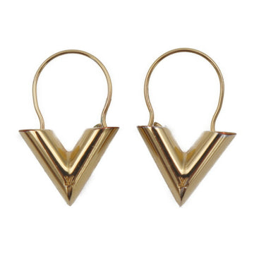 LOUIS VUITTON Essential V Hoop Earrings M61088 Metal Gold