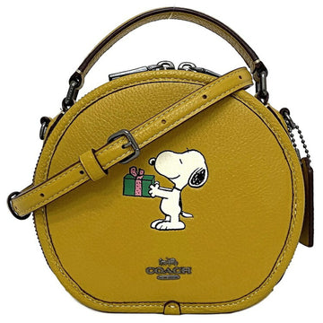 COACH 2way bag canteen yellow flux multi Snoopy CF290 collaboration leather  peanut motif handbag shoulder vanity print