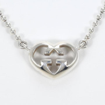 GUCCI Interlocking G Heart Silver Necklace Bag Total Weight Approx. 14.8g 40cm Jewelry Wrapping Free
