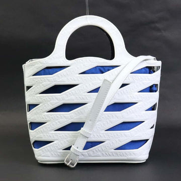 BALENCIAGA handbag diagonal shoulder bag patent leather white ladies 630708
