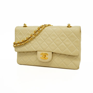 Chanel Matelasse W Flap W Chain Women's Leather Shoulder Bag Ivory