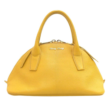 Miu MIUMIU Madras 2WAY handbag shoulder bag yellow RL0091