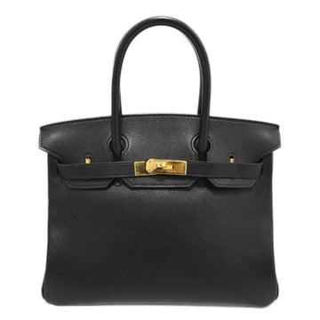 HERMES Birkin 30 Handbag Black/G Hardware Vogalibar 〇X Engraved Ladies Men's