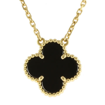 VAN CLEEF & ARPELS Alhambra Necklace 18K K18 Yellow Gold Onyx Women's