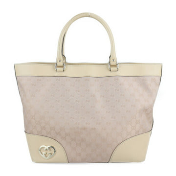 GUCCI tote bag 257071 GG canvas leather pink system beige