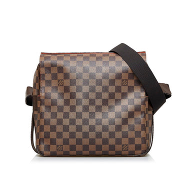 LOUIS VUITTON Damier Naviglio Shoulder Bag N45255 Brown PVC Leather Ladies