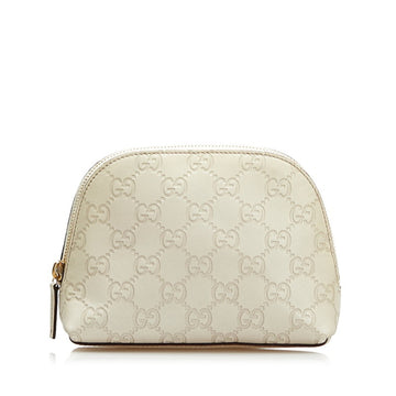 Gucci Shima Pouch 141810 White Ivory Leather Ladies GUCCI