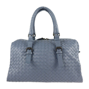 BOTTEGA VENETA Intrecciato Prusse Handbag 283363 Leather Light Blue Mini Boston Bag Tote