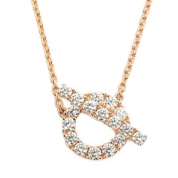 Hermes Finesse Necklace K18PG Diamond 0.46ct
