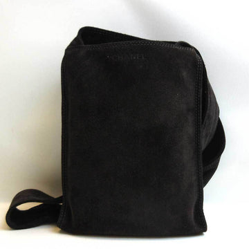 CHANEL Bag Mini Shoulder Brown Pochette Diagonal Square Logo Women's Suede