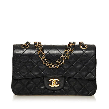 Chanel Matelasse W Flap Coco Mark Chain Shoulder Bag Black Lambskin Ladies CHANEL