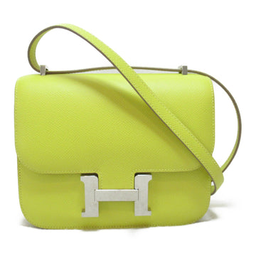 HERMES Mini Constance 18 Shoulder Bag Yellow Lime Epsom leather