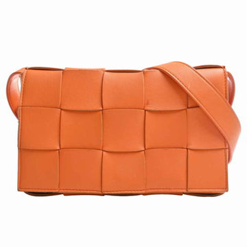 BOTTEGA VENETA Maxi Intrecciato Leather Cassette Shoulder Bag - Orange