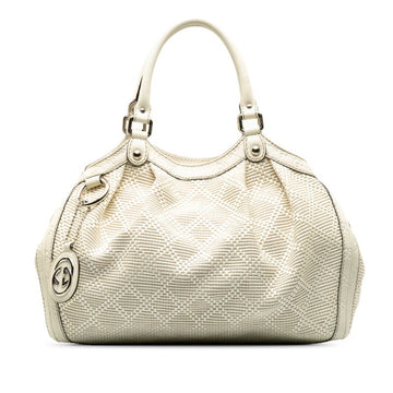 GUCCI handbag tote bag 211944 white leather ladies