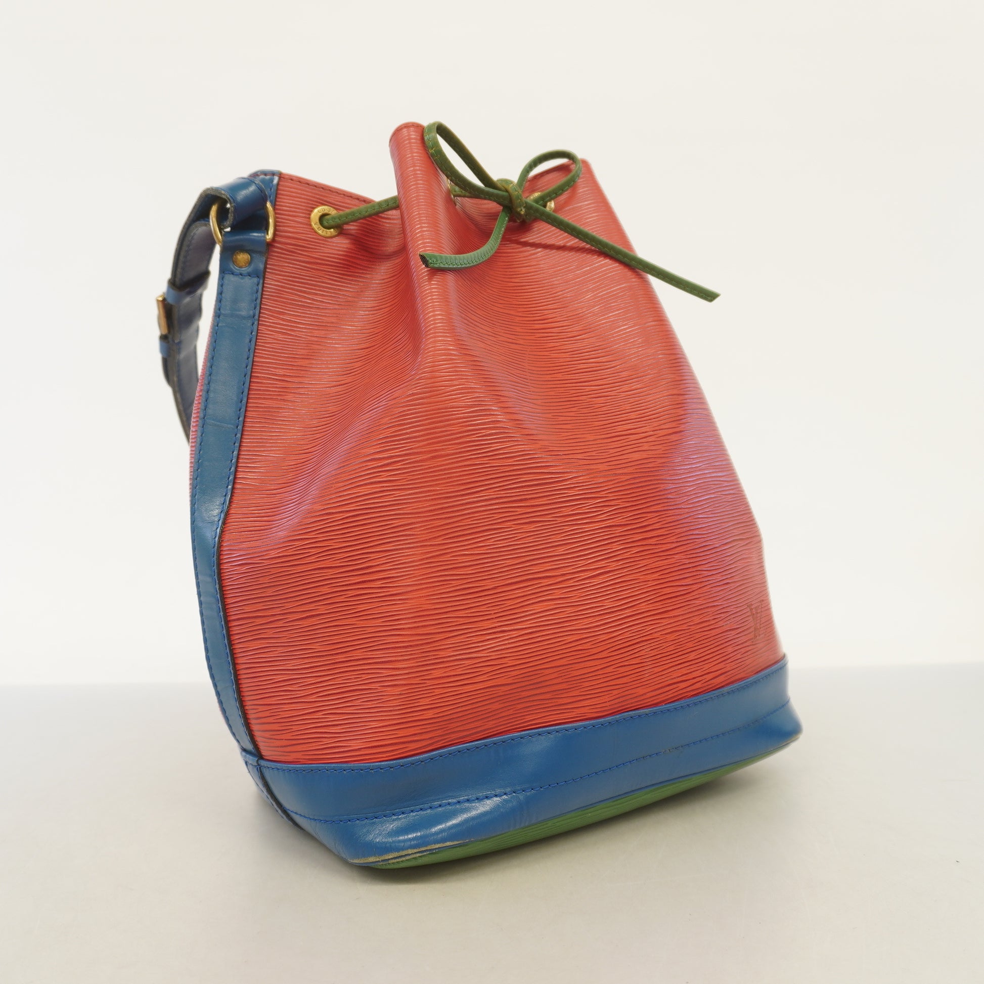 3ac2816] Auth Louis Vuitton Shoulder Bag Epi Noe M44084 Castilian  Red/Toledo Blue/Porneo Green