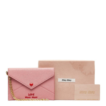MIU MIU Miu Madras Love Card Case 5MF001 Pink ROSA Leather Ladies MIUMIU