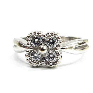 VAN CLEEF & ARPELS Sweet Alhambra Ring K18WG 750 Diamond #48 White Gold Approx.
