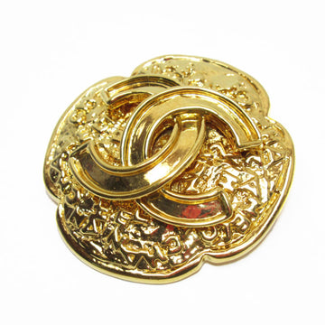 Chanel brooch here mark metal gold ladies