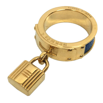 HERMES Kelly Cadena Scarf Muffler Ring Gold x Navy H Belt
