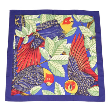 HERMES scarf carre 90 Les Perroquets detail parrot silk 100% ladies multicolor