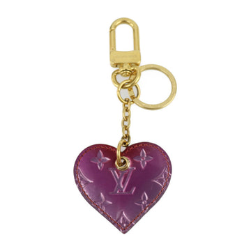 LOUIS VUITTON Porto Cle Cool Gradient Keychain M69016 Monogram Verni Leather Pink Purple Red Gold Metal Keyring Bag Charm Heart