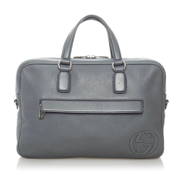 Gucci Soho Handbag Bag 359266 Gray Leather Ladies GUCCI
