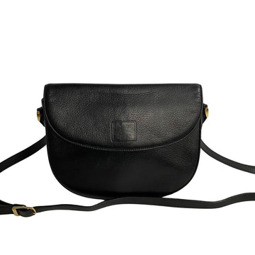 BURBERRYs Nova Check Leather Shoulder Bag Pochette Sacoche Black 33444