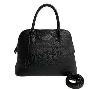 HERMES Bolide 31 Taurillon Clemence Leather 2way Handbag Shoulder Bag Black 361-5