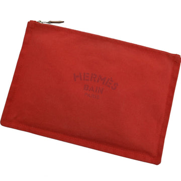Hermes Pouch Yachting GM Red Cotton 100% Multi Case Women's