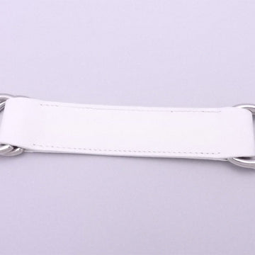 HERMES scarf handle strap white leather x silver metal fittings belt ladies