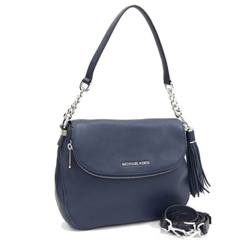 MICHAEL KORS Handbag 35S7SBFL2T Navy Leather Shoulder Bag Tassel Chain Ladies