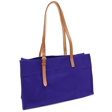HERMES Tote Bag Etriviere Elan Purple Canvas Leather Women's
