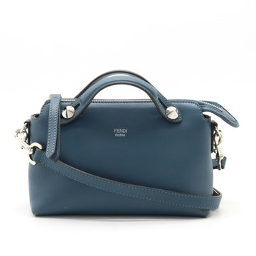 FENDI BY THE WAY Handbag Shoulder Bag Leather Peacock Blue 8BL135