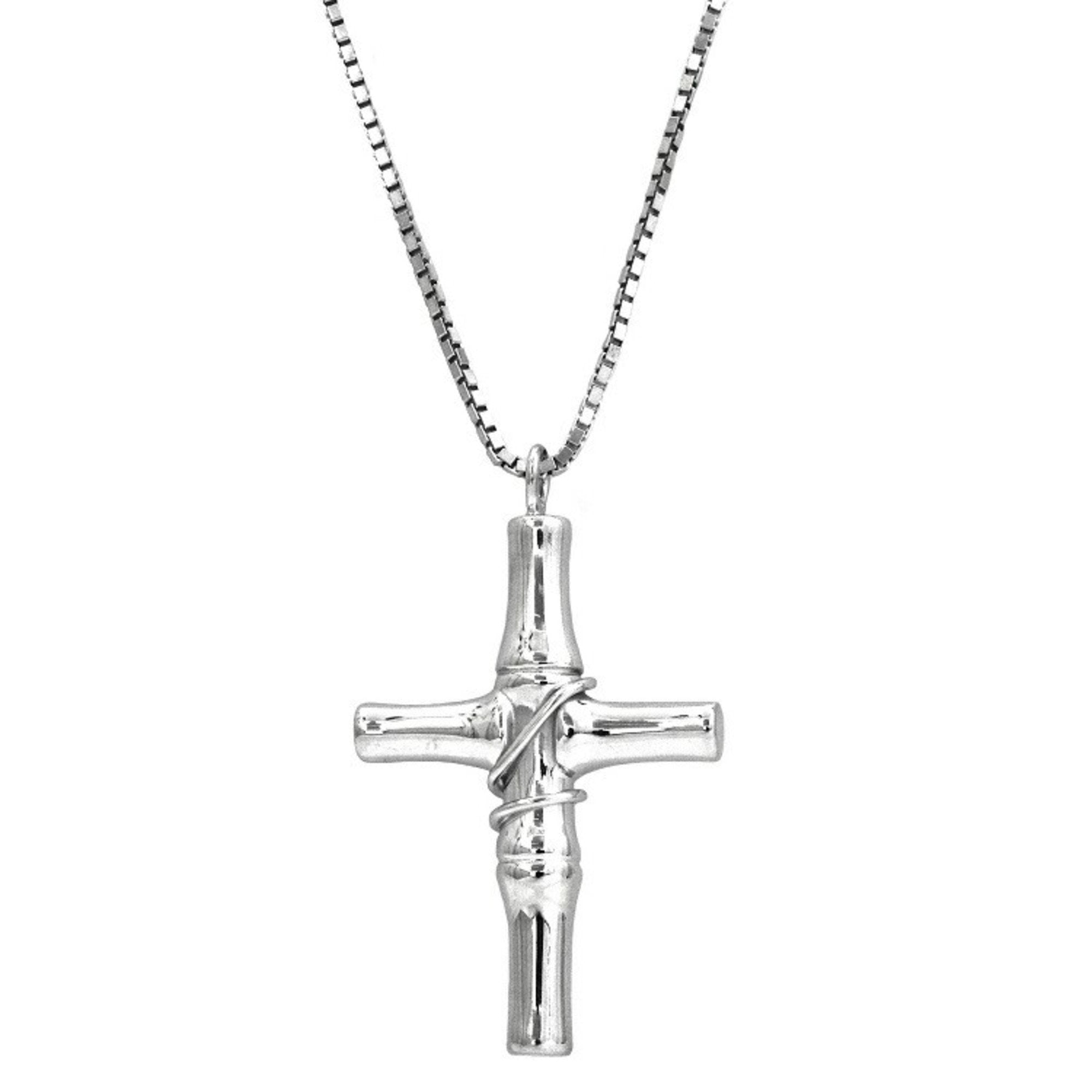 spids uhøjtidelig Turist Gucci long cross necklace silver bamboo Ag 925 GUCCI chain ladies pend
