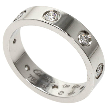 CARTIER Love Ring Full Diamond #48 K18 White Gold Ladies