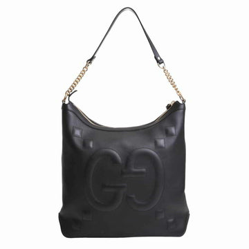 Gucci Embossed leather chain shoulder bag black