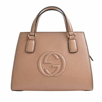Gucci Soho Interlocking G Leather Handbag Beige
