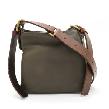 BOTTEGA VENETA Intrecciato Shoulder Bag Pochette Leather Dark Khaki Brown 171744